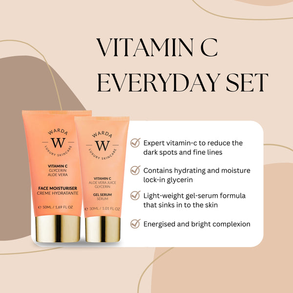 SKIN GLOW BOOST VITAMIN C MOISTURISER 50m + SKIN GLOW BOOST VITAMIN C GEL SERUM 30ml