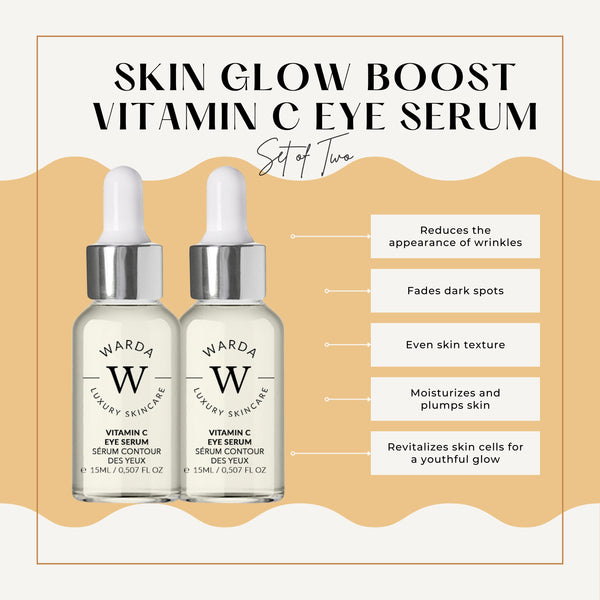 2 x SKIN GLOW BOOST VITAMIN C EYE SERUM 15ml