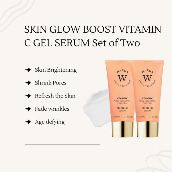 2 x SKIN GLOW BOOST VITAMIN C GEL SERUM 30ml