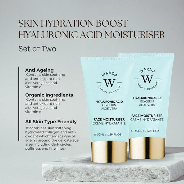 2 x SKIN HYDRATION BOOST HYALURONIC ACID MOISTURISER 50ml