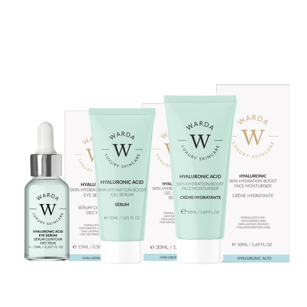 SKIN HYDRATION BOOST HYALURONIC ACID MOISTURISER 50ml + SKIN HYDRATION BOOST HYALURONIC ACID EYE SERUM 15ml + SKIN HYDRATION BOOST HYALURONIC ACID GEL SERUM 30ml