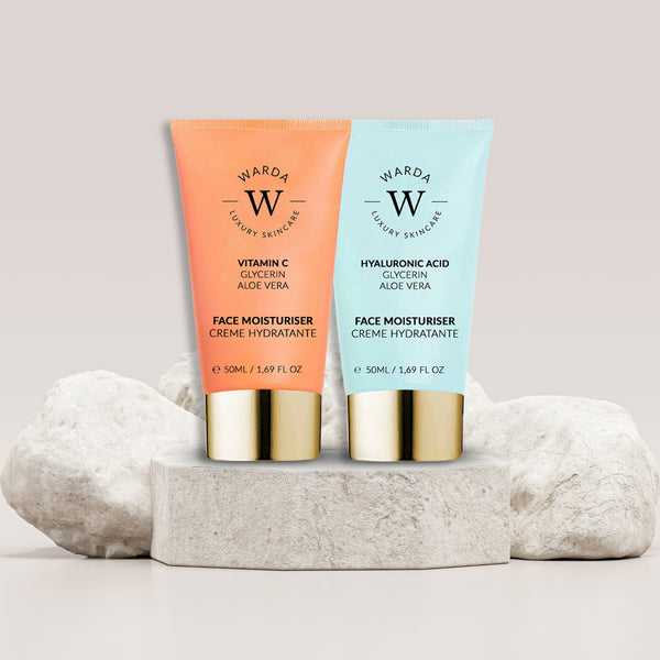 SKIN GLOW BOOST VITAMIN C MOISTURISER 50m + SKIN HYDRATION BOOST HYALURONIC ACID MOISTURISER 50ml