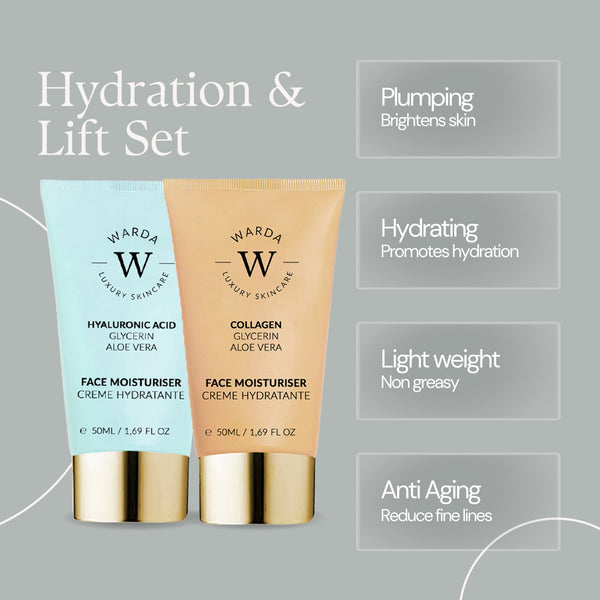 SKIN HYDRATION BOOST HYALURONIC ACID MOISTURISER 50ml + SKIN LIFTER BOOST COLLAGEN MOISTURISER 50ml