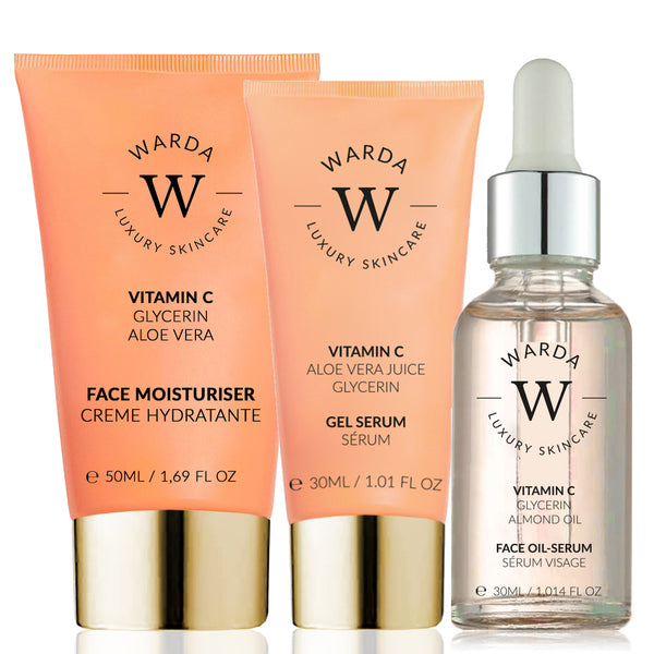 SKIN GLOW BOOST VITAMIN C MOISTURISER 50m + VITAMIN C GLOW BOOST OIL-SERUM 30ml + SKIN GLOW BOOST VITAMIN C GEL SERUM 30ml