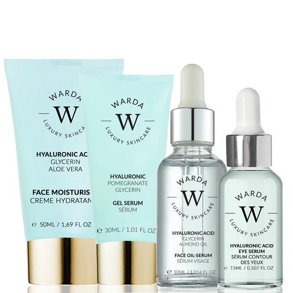 SKIN HYDRATION BOOST HYALURONIC ACID MOISTURISER 50ml + SKIN HYDRATION BOOST HYALURONIC ACID EYE SERUM 15ml + SKIN HYDRATION BOOST HYALURONIC ACID GEL SERUM 30ml + HYALURONIC ACID HYDRATION BOOST OIL SERUM 30ml